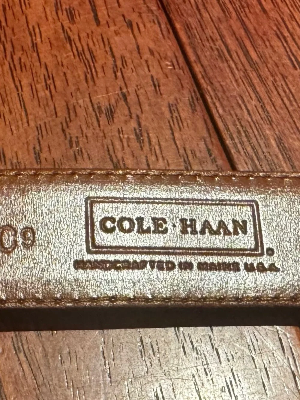 Cole Haan Men’s Black Croc Embossed Leather Belt Size 36 Made in USA